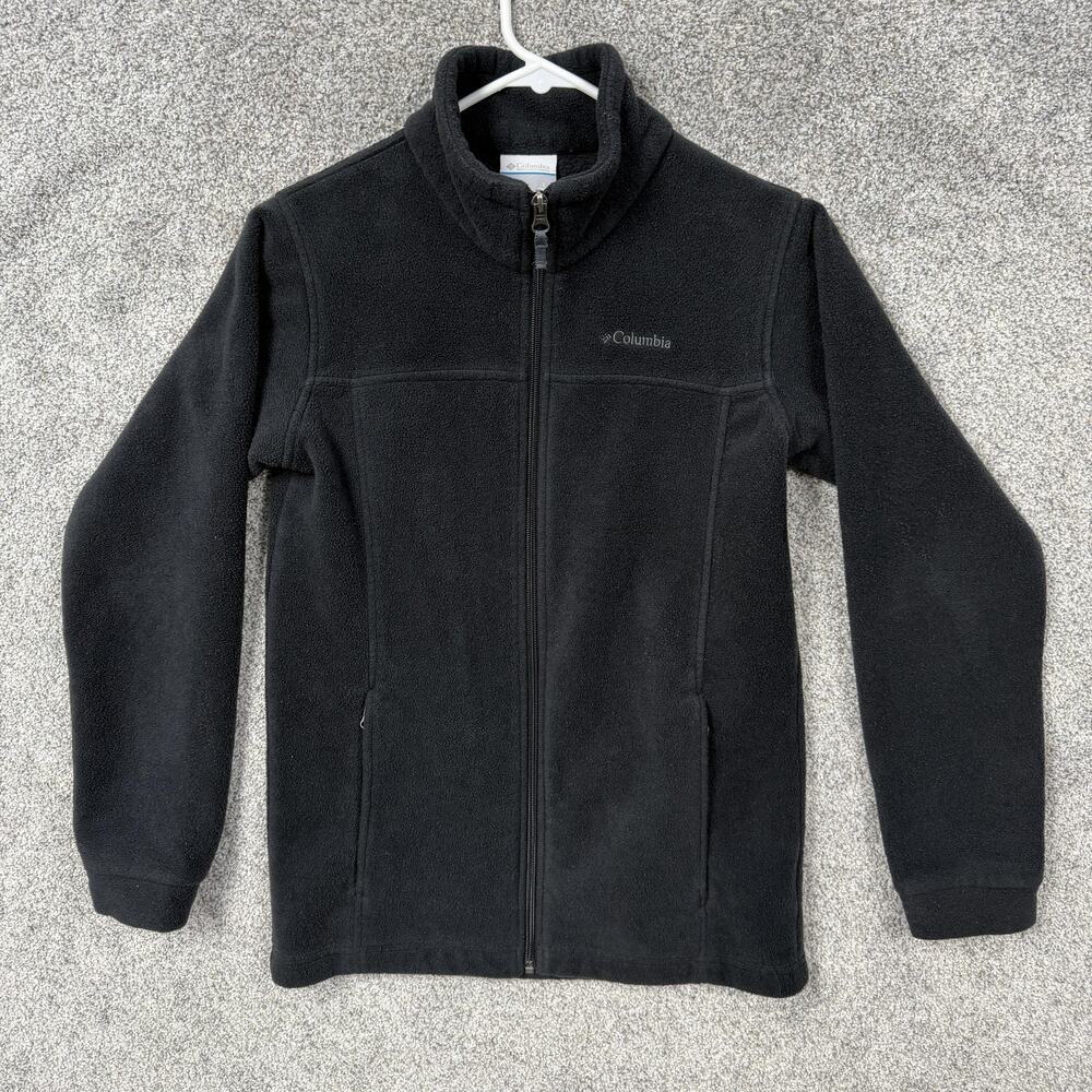 Columbia Jacket Mens Large Black Full Zip Warm Fleece Outdoor Pockets WB6760